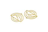 Brass Round Charm, 4 Raw Brass Mountain Patterned Round Shaped Charms With 1 Loop, Charm Pendants (33x31x0.80mm) A6692