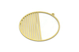 Brass Round Charm, 2 Raw Brass Round Shaped Charms With 1 Loop, Charm Pendants, Findings (42x40x0.60mm) A6733