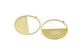 Brass Round Charm, 2 Raw Brass Round Shaped Charms With 1 Loop, Charm Pendants, Findings (42x40x0.60mm) A6733