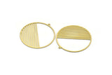 Brass Round Charm, 2 Raw Brass Round Shaped Charms With 1 Loop, Charm Pendants, Findings (42x40x0.60mm) A6733