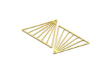 Brass Triangle Charm, 4 Raw Brass Triangle Shaped Charms With 1 Hole (29x34x0.60mm) A6765