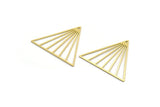 Brass Triangle Charm, 4 Raw Brass Triangle Shaped Charms With 1 Hole (29x34x0.60mm) A6765