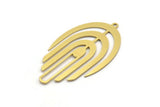 Brass Fringed Charm, 4 Raw Brass Fringe Shaped Charms With 1 Loop (43.5x24x0.60mm) A6726