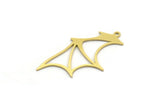 Brass Wing Charm, 8 Raw Brass Bat Wing Charms With 1 Loop, Charm Pendants (35x19.5x0.60mm) A6762