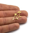 Brass Wing Charm, 8 Raw Brass Bat Wing Charms With 1 Loop, Charm Pendants (35x19.5x0.60mm) A6762