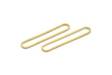 Brass Oval Charm, 24 Raw Brass Oval Charms, Earring Charms (38x6x1mm) A6540