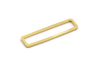 Gold Rectangle Charm, 4 Gold Plated Brass Open Rectangle Connectors (10x40x1.5mm) D1647