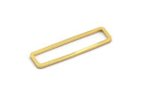 Gold Rectangle Charm, 4 Gold Plated Brass Open Rectangle Connectors (10x40x1.5mm) D1647