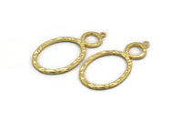 Gold Ring Pendant, Gold Plated Brass Oval Ring Pendant With 1 Loop, Earrings, Charms, Findings (48x25x1.6mm) U137