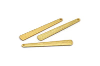 Gold Necklace Bar, 4 Gold Plated Brass Textured Bar Charms With 1 Hole, Earrings, Pendants (43x6x0.80mm) D0795 H0960