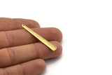 Gold Necklace Bar, 4 Gold Plated Brass Textured Bar Charms With 1 Hole, Earrings, Pendants (43x6x0.80mm) D0795 H0960