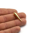 Gold Spike Charm, Gold Plated Brass Spike Tribal Pendant With 1 Loop (7x32mm) D1507