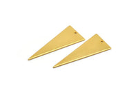 Gold Triangle Charm, 2 Gold Plated Brass Triangle Charms With 1 Hole, Earrings, Findings (37x15x0.80mm) D1351