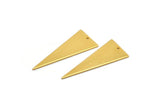Gold Triangle Charm, 2 Gold Plated Brass Triangle Charms With 1 Hole, Earrings, Findings (37x15x0.80mm) D1351