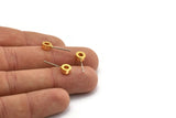Gold Round Earring, 4 Gold Plated Brass Round Stud Earrings (6x3mm) A0435 A1394