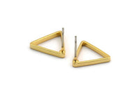 Gold Triangle Earring, 4 Gold Plated Brass Triangle Stud Earrings (14x0.8x2mm) Bs 1200 A1206