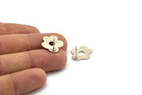 Silver Flower Earring, 4 Antique Silver Plated Brass Flower Shaped Stud Earrings (18x16x0.80mm) A2676 Q0478