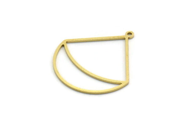 Brass Charm, 24 Raw Brass, Brass Pendants, Charm Pendants, Triangle Charms, Brass Charms With 1 Loop (29x26x0.80mm) SMP0046