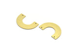 Brass Charm, 6 Raw Brass, Brass Pendants, Charm Pendants, U Shaped Charms, Brass U Shaped Charms With 2 Holes (30x7x0.80mm) SMP0067
