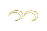 Brass Moon Charm, 24 Raw Brass Crescent Moon Charms With 1 Loop (30x10x0.80mm) SMP0072 A6282