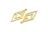 Brass Diamond Charm, 24 Raw Brass Diamond Shaped Charms With 1 Loop, Findings (27x12x0.60mm) SMP0091