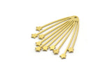 Brass Fringed Charm, 4 Raw Brass Fringe Shaped Charms With 1 Hole (42x33x0.80mm) SMP0122 A3987