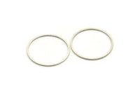 32.5mm Circle Connector, 12 Antique Silver Plated Brass Circle Connectors (32.5x1.3x1mm) A6266