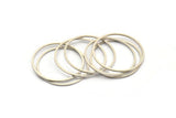 32.5mm Circle Connector, 12 Antique Silver Plated Brass Circle Connectors (32.5x1.3x1mm) A6266