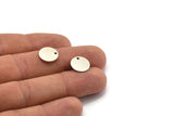 Silver Cabochon Tag, 10 Antique Silver Plated Brass Cabochon Tags With 1 Hole, Stamping Tags (12x1.2mm) D1378