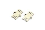 Silver Ethnic Charm, 50 Antique Silver Plated Brass Ethnic Motif Charms With 2 Loops, Earring Charms, Connectors (11x7x0.60mm) A4091
