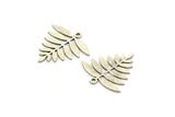Silver Leaf Charm, 10 Antique Silver Plated Brass Acacia Leaf Charms With 1 Loop, Findings (21x20x0.60mm) A4353 H0340
