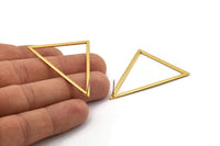 Gold Triangle Earring, 2 Gold Plated Brass Triangle Stud Earrings (53x53x40mm) Bs-1307 A1749