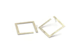 Silver Square Earring, 2 Antique Silver Plated Brass Square Earring Posts, Pendants, Findings (30x30x3x0.5mm) E326