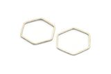 Silver Hexagon Charm, 25 Antique Silver Plated Brass Hexagon Shaped Ring Charms (22x0.80mm) BS 1176