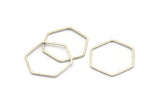 Silver Hexagon Charm, 25 Antique Silver Plated Brass Hexagon Shaped Ring Charms (22x0.80mm) BS 1176