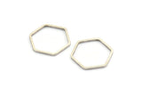 Hexagon Ring Charm, 24 Antique Silver Plated Brass Hexagon Shaped Ring Charms (14x0.6x0.8mm) Bs 1236