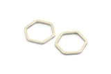 Silver Hexagon Ring, 24 Antique Silver Plated Brass Hexagon Rings (14x1mm)  BS 1222