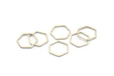 Hexagon Ring Charm, 24 Antique Silver Plated Brass Hexagon Shaped Ring Charms (14x0.80mm) Bs 1172