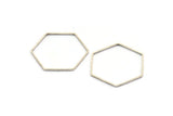 Hexagon Ring Charm, 12 Antique Silver Plated Brass Hexagon Shaped Ring Charms (25x0.6x0.9mm) BS 1206