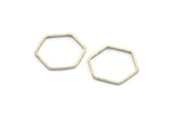 Silver Hexagon Charm, 25 Antique Silver Plated Brass Hexagon Ring Charms (16x0.8mm) BS 1202