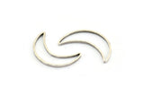 Crescent Moon Charm, 24 Antique Silver Plated Brass Crescent Moon Rings (16x10mm) Bs-1163