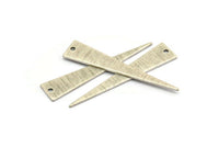 Silver Triangle Charm, 6 Textured Antique Silver Plated Brass Triangle Charms With 1 Hole, Findings (40x8x0.80mm) M147 H0861