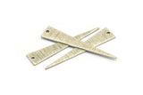 Silver Triangle Charm, 6 Textured Antique Silver Plated Brass Triangle Charms With 1 Hole, Findings (40x8x0.80mm) M147 H0861
