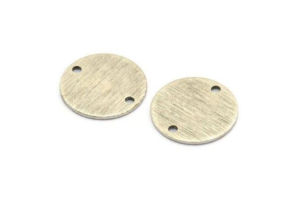 Gümüş Kabaşon Etiket, 2 Delikli 6 Dokulu Antik Gümüş Kaplama Pirinç Kabaşon Etiket, Damgalama Etiketleri, Bağlantı Elemanları (16x0,80 mm) M01358