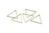 Silver Triangle Charm, 12 Antique Silver Plated Brass Open Triangle Ring Charms (27x1mm) Bs 1028