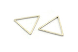 Silver Triangle Charm, 12 Antique Silver Plated Brass Open Triangle Ring Charms (24x1mm) Bs 1027