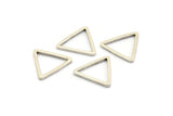 Silver Triangle Charm, 24 Antique Silver Plated Brass Open Triangle Ring Charms (14x1mm) BS 1023