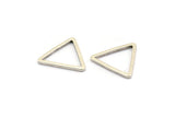 Silver Triangle Charm, 24 Antique Silver Plated Brass Open Triangle Ring Charms (14x1mm) BS 1023