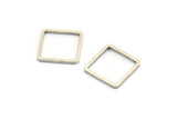 Silver Square Charm, 24 Antique Silver Plated Brass Square Connectors (12mm) Bs-1117