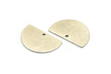 Semi Circle Charm, 6 Antique Silver Plated Brass Half Moon Charms With 1 Hole, Blanks, Stamping Blanks (22x14x0.80mm) M402